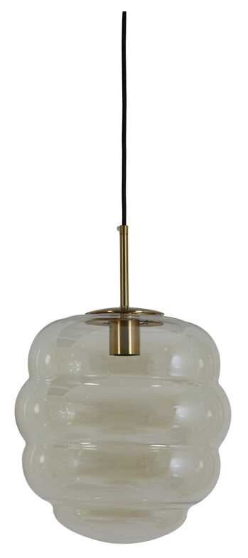 Light & Living Hanglamp 'Misty' 30cm, kleur Amber/Goud