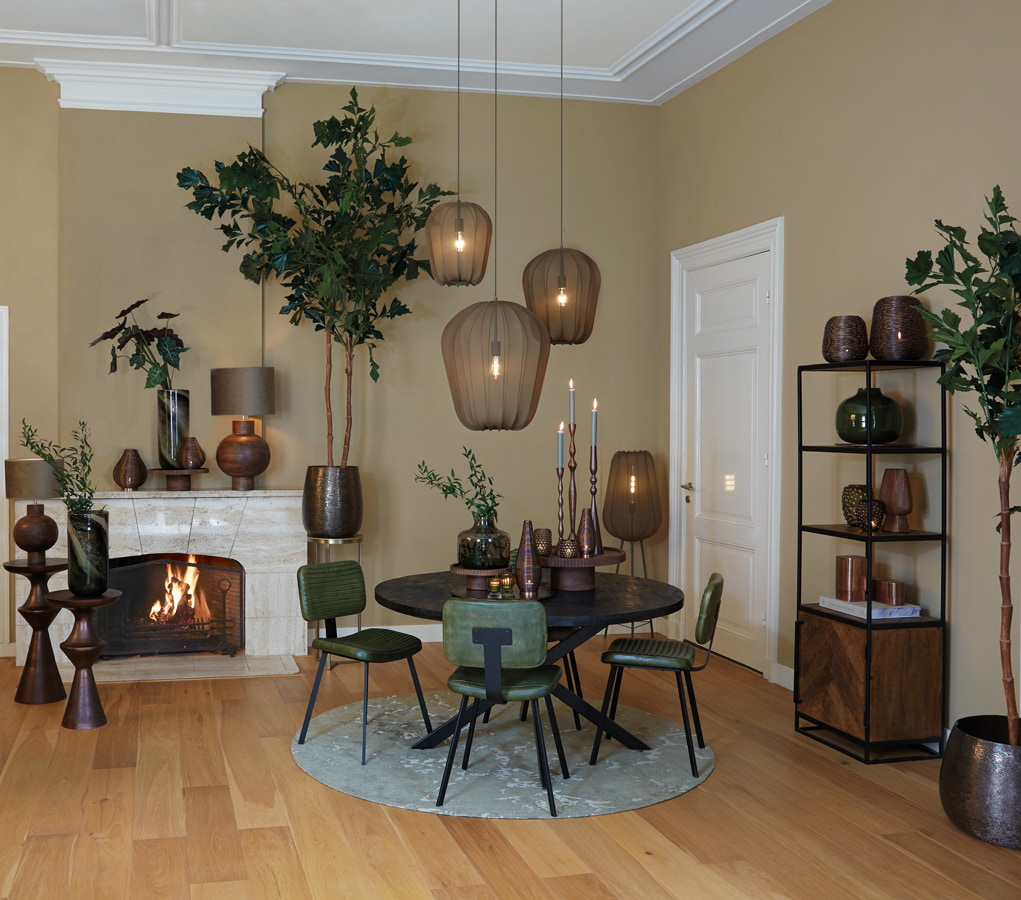 Light & Living Hanglamp 'Plumeria' 50cm, kleur Donkergroen