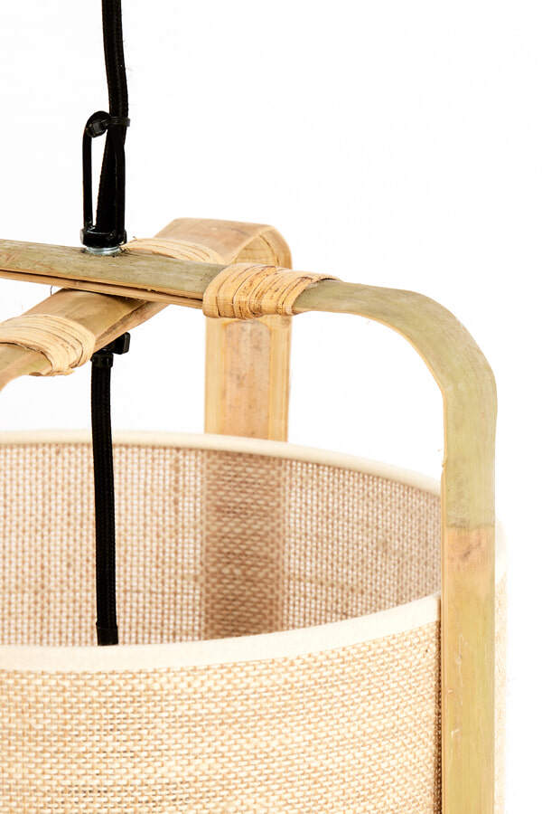 Light & Living Hanglamp 'Sendai' Jute en Bamboe, 32cm, kleur Naturel