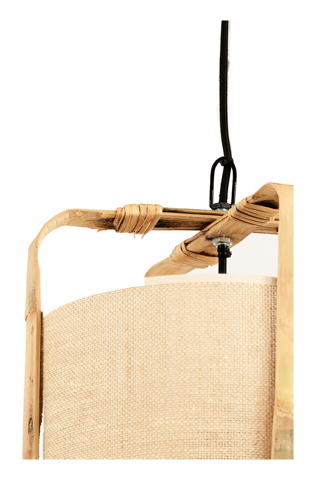 Light & Living Hanglamp 'Sendai' Jute en Bamboe, 32cm, kleur Naturel