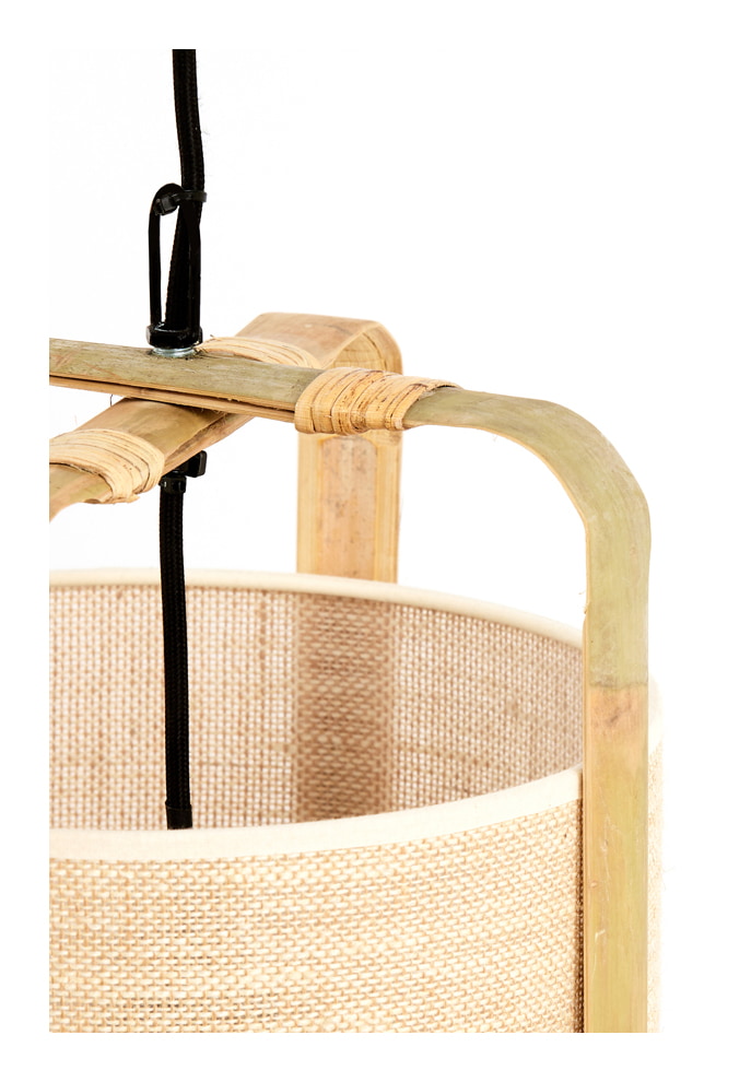 Light & Living Hanglamp 'Sendai' Jute en Bamboe, 37cm, kleur Naturel