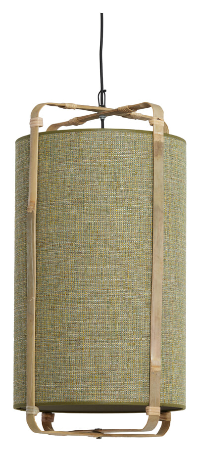 Light & Living Hanglamp Sendai Jute en Bamboe, 42cm - Groen