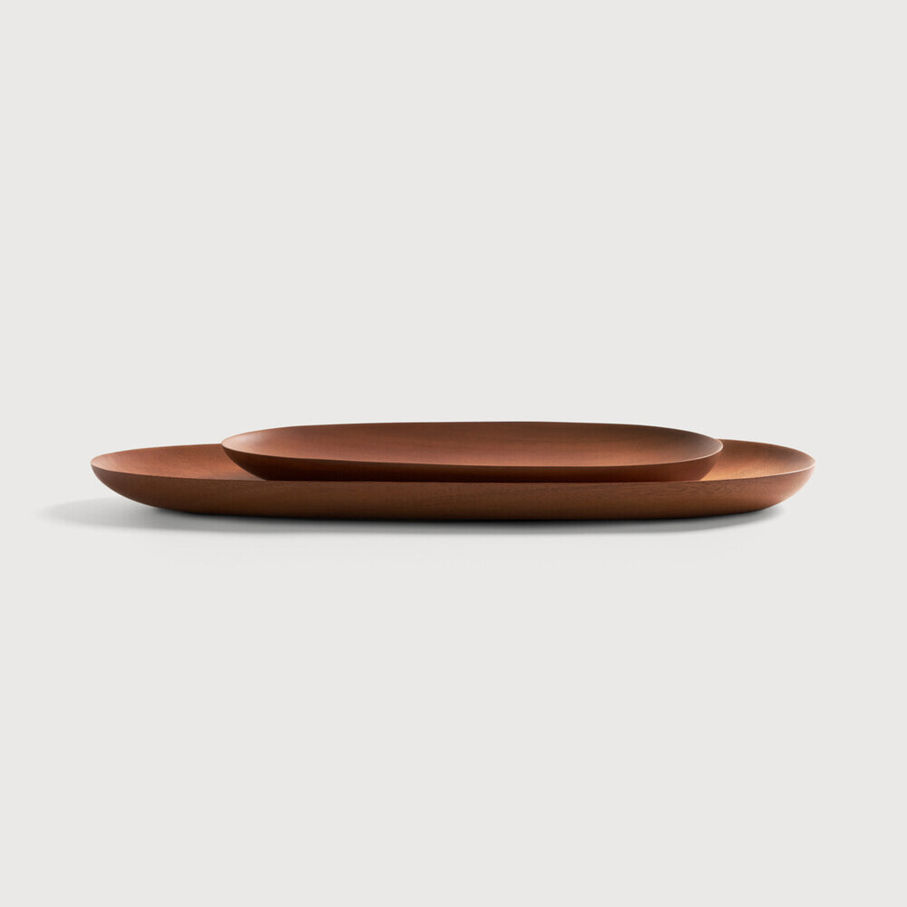 Ethnicraft Ovale Schaal Thin Oval Hout, Set van 2 stuks - Ovaal