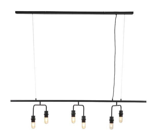 Light & Living Hanglamp 'Edisa' 6-Lamps, kleur Mat Zwart