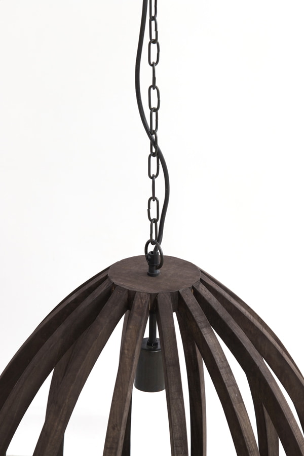 Light & Living Hanglamp 'Barsia' Mangohout, 40cm, kleur Donkerbruin