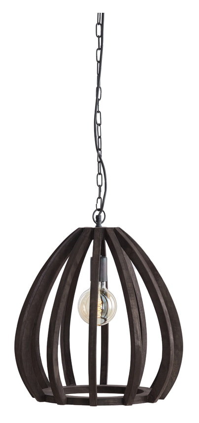 Light & Living Hanglamp 'Barsia' Mangohout, 40cm, kleur Donkerbruin