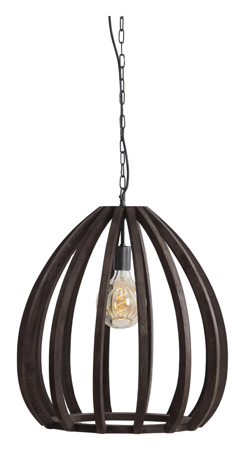 Light & Living Hanglamp 'Barsia' Mangohout, 50cm, kleur Donkerbruin