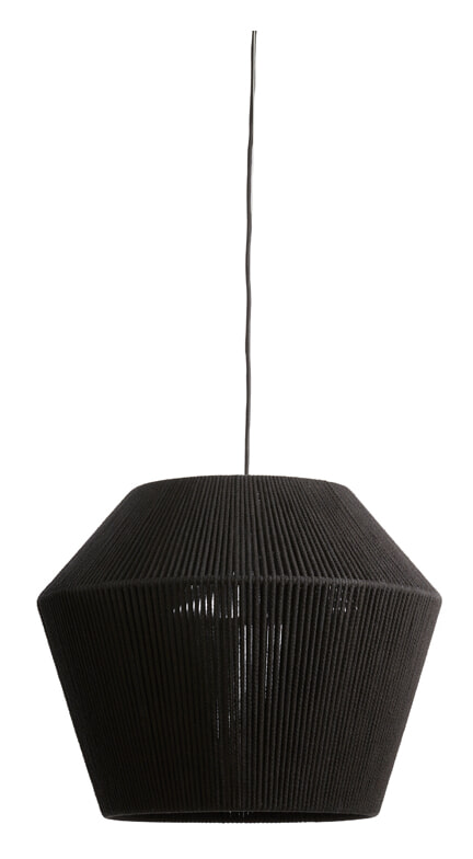 Light & Living Hanglamp Agaro Katoen, 53cm - Zwart