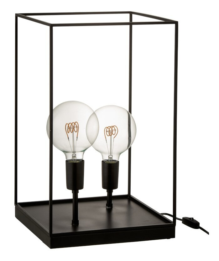 J-Line Rechthoekige Lamp 'Emmanuella' 2-lamps, Large, kleur Zwart