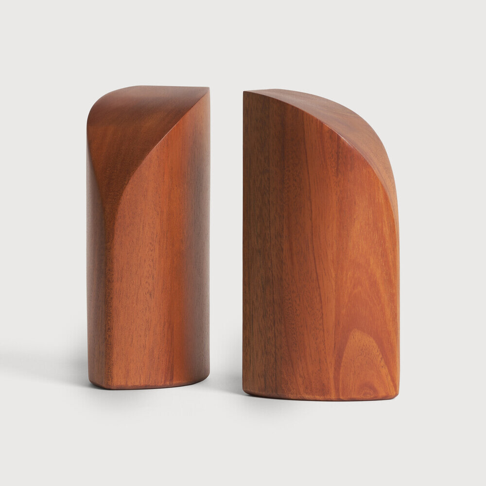 Ethnicraft Boekenstandaard 'PI' Mahoniehout, Set van 2 stuks, kleur Bruin