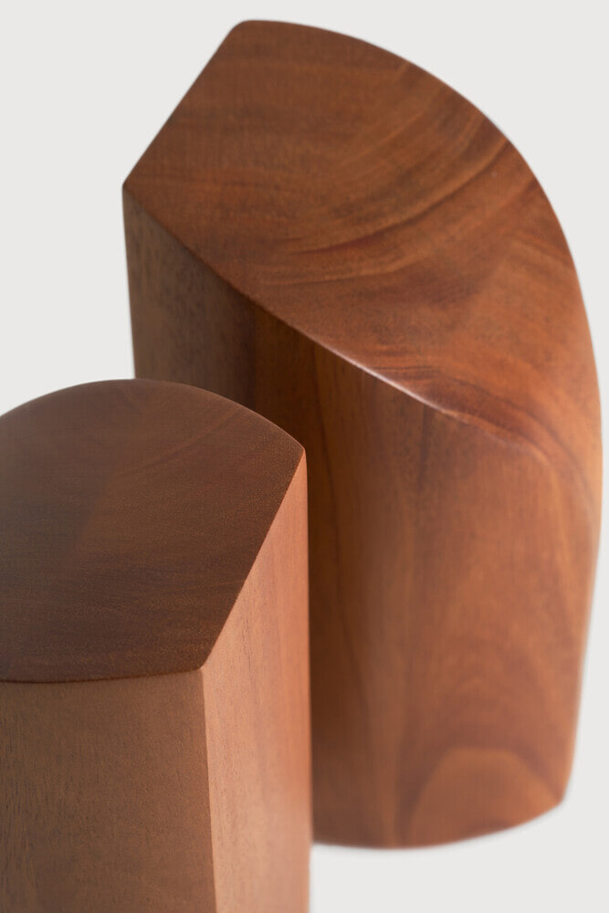 Ethnicraft Boekenstandaard 'PI' Mahoniehout, Set van 2 stuks, kleur Bruin