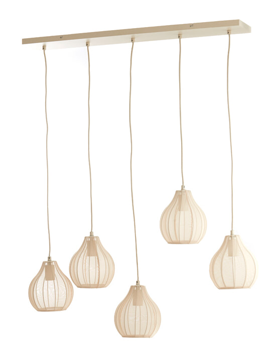 Light & Living Hanglamp 'Elati' 5-lamps, kleur Zand