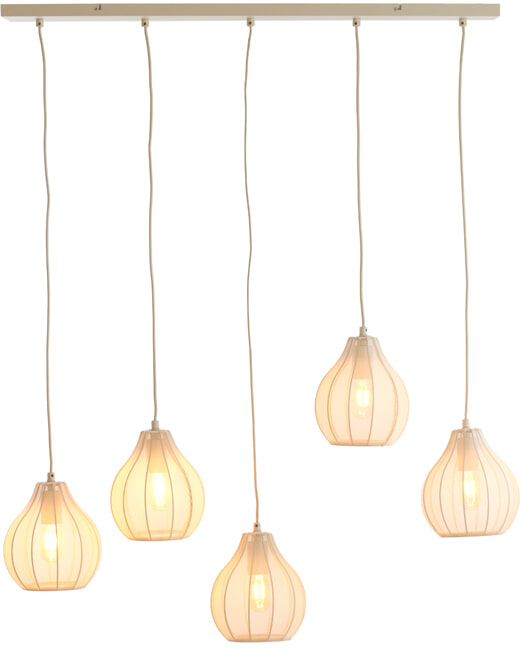 Light & Living Hanglamp 'Elati' 5-lamps, kleur Zand