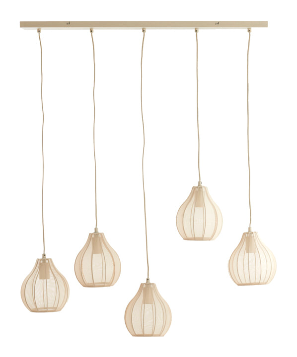 Light & Living Hanglamp Elati 5-lamps - Zand