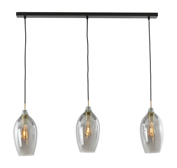 Light & Living Hanglamp Lukaro 3-lamps - Smoke/Antiek Brons