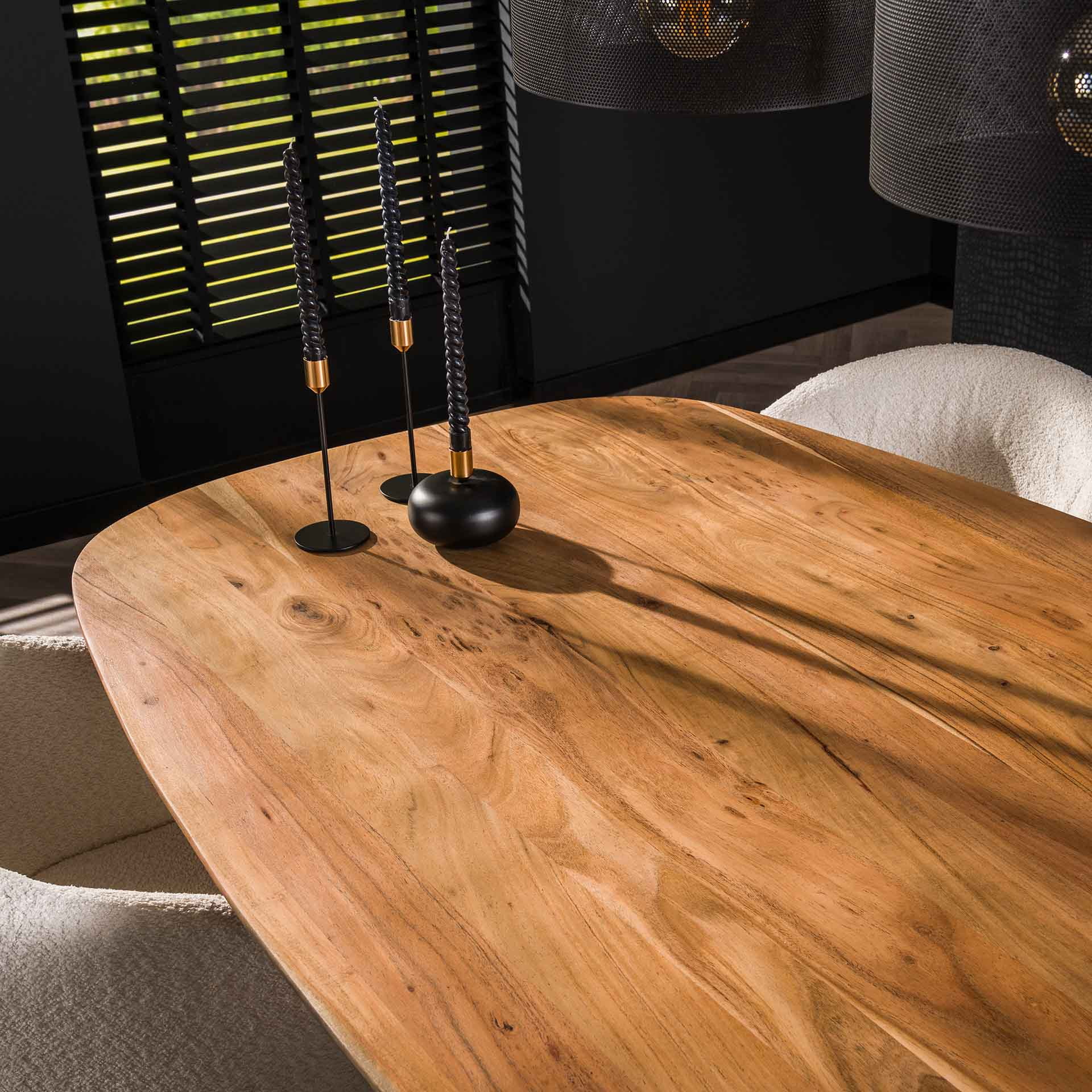 LifestyleFurn Eettafel 'Imre' Deens ovaal, Acaciahout, 215 x 105cm