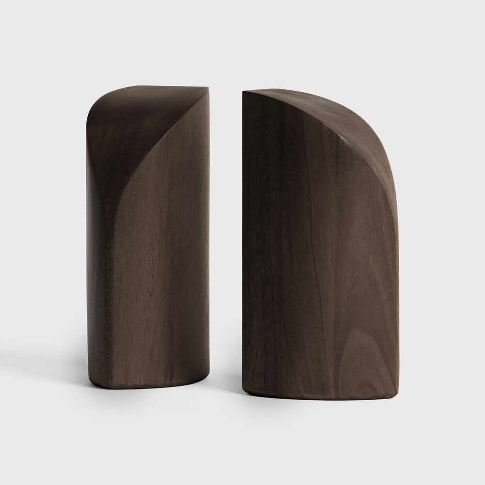 Ethnicraft Boekenstandaard 'PI' Mahoniehout, Set van 2 stuks, kleur Donkerbruin