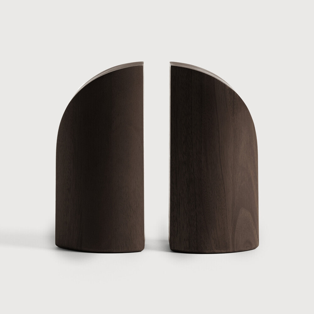 Ethnicraft Boekenstandaard 'PI' Mahoniehout, Set van 2 stuks, kleur Donkerbruin