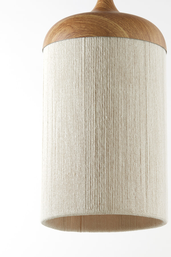 Light & Living Hanglamp 'Dania' Houtlook en touw, 3-lamps, kleur Licht hout