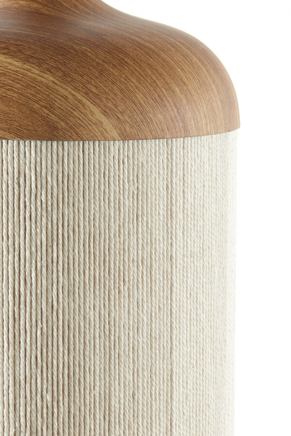 Light & Living Hanglamp 'Dania' Houtlook en touw, 3-lamps, kleur Licht hout