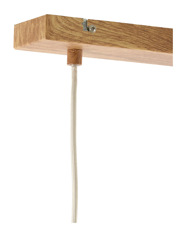 Light & Living Hanglamp 'Dania' Houtlook en touw, 3-lamps, kleur Licht hout