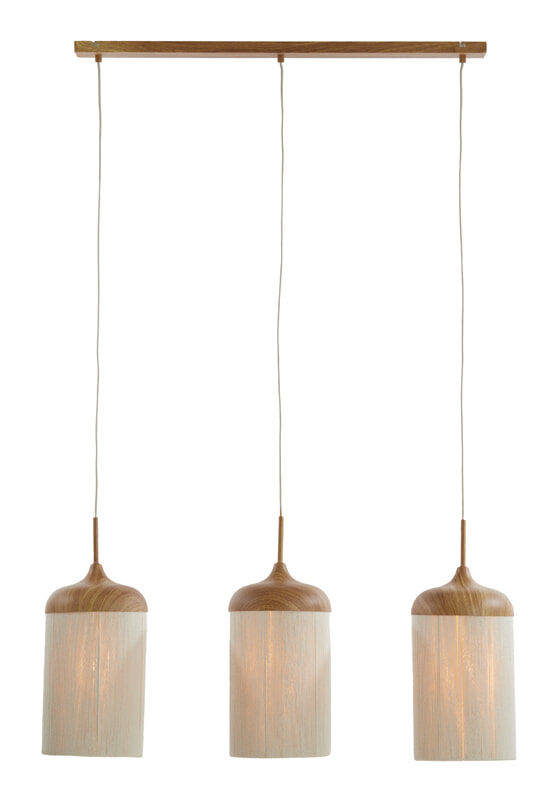 Light & Living Hanglamp 'Dania' Houtlook en touw, 3-lamps