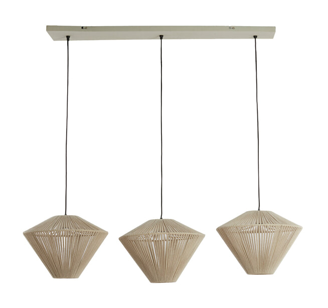 Light & Living Hanglamp 'Felida' 3-lamps, kleur Crème