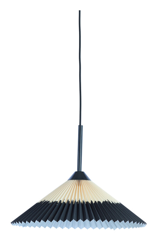 Light & Living Hanglamp Pleated 45cm - Zwart