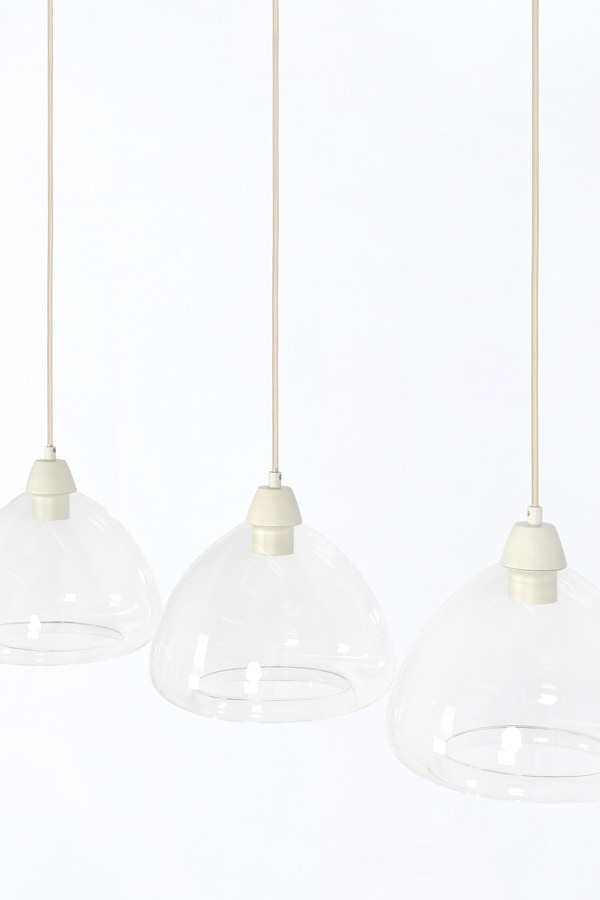 Light & Living Hanglamp 'Bisho' 3-lamps, kleur Crème
