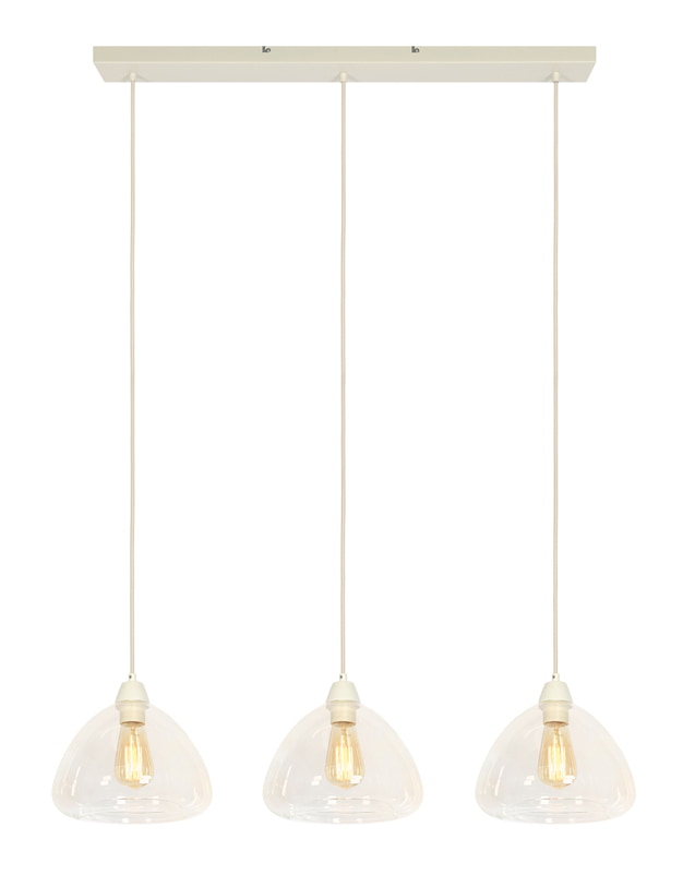 Light & Living Hanglamp 'Bisho' 3-lamps, kleur Crème