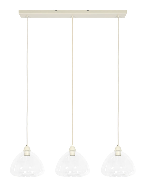 Light & Living Hanglamp 'Bisho' 3-lamps, kleur Crème