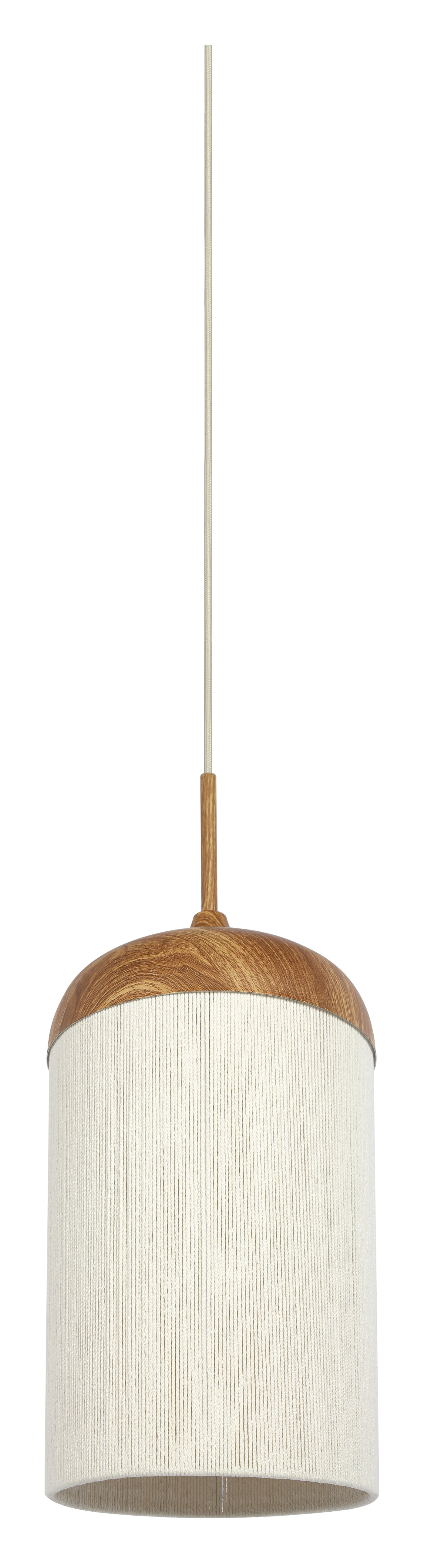 Light & Living Hanglamp Dania Houtlook en touw, 28cm - Bruin