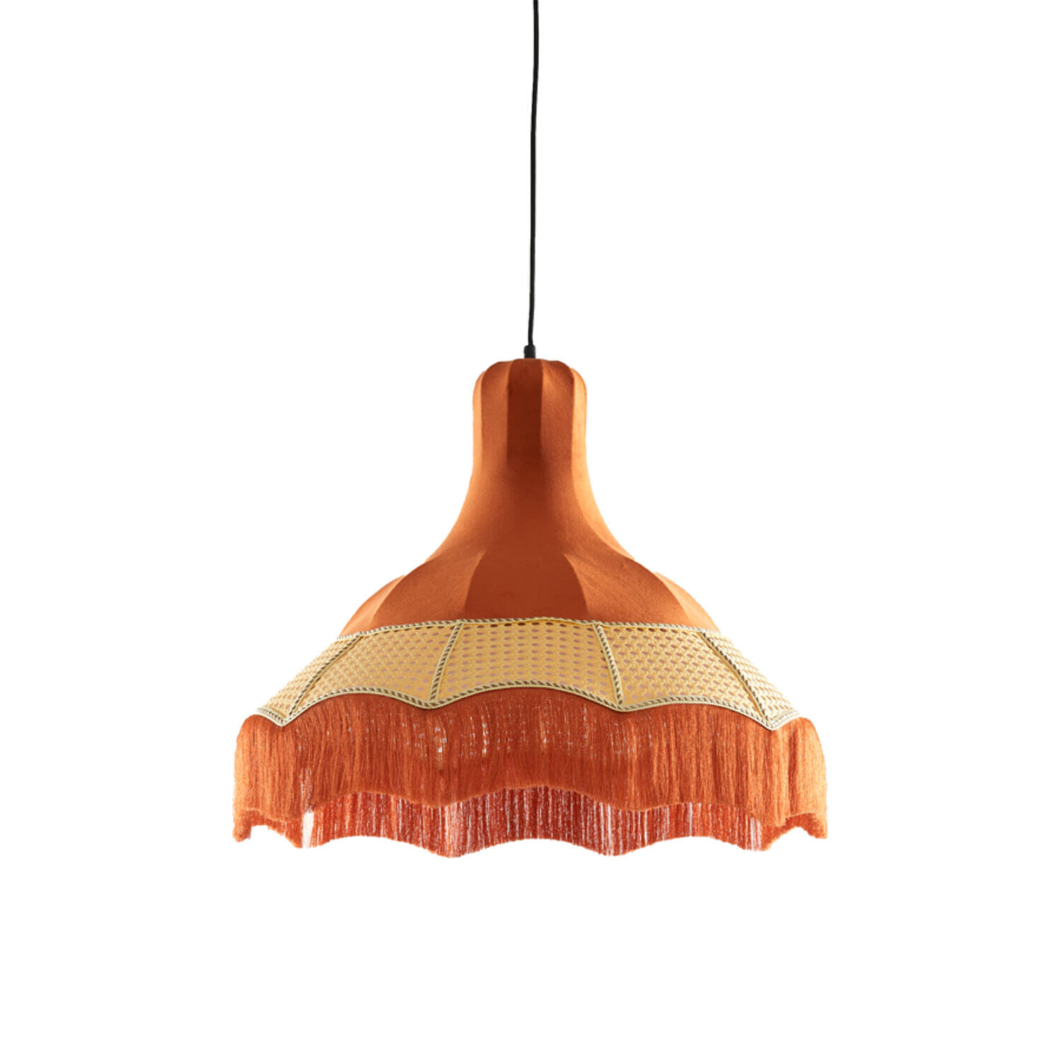 Light & Living Hanglamp Mizia Velvet, 50cm - Oranje