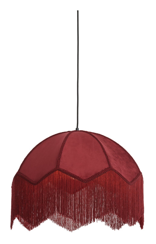 Light & Living Hanglamp 'Malacia' Velvet, 60cm, kleur Bordeaux