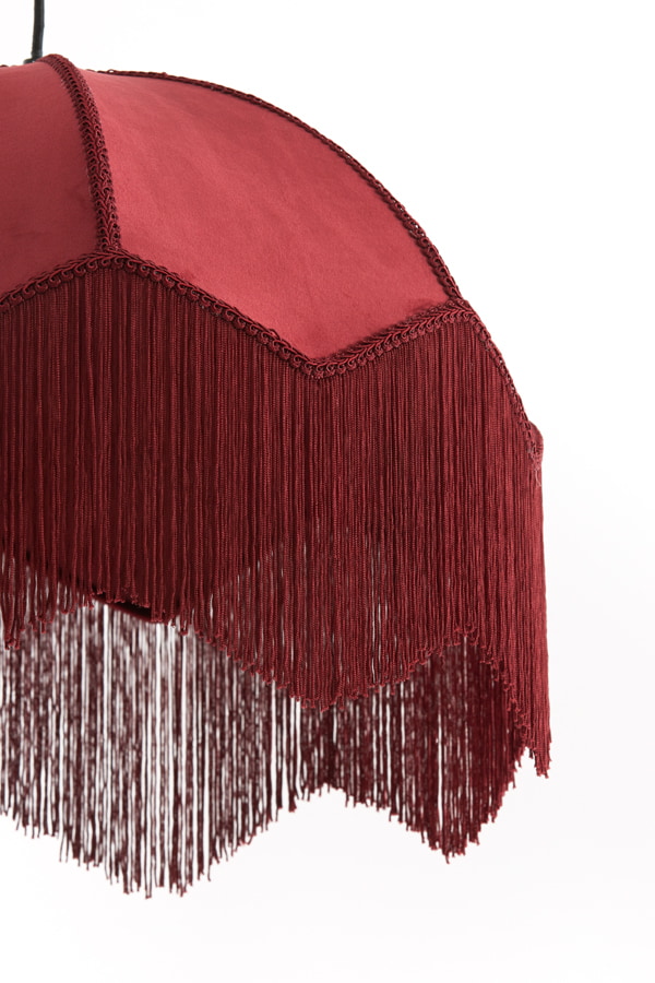 Light & Living Hanglamp 'Malacia' Velvet, 60cm, kleur Bordeaux