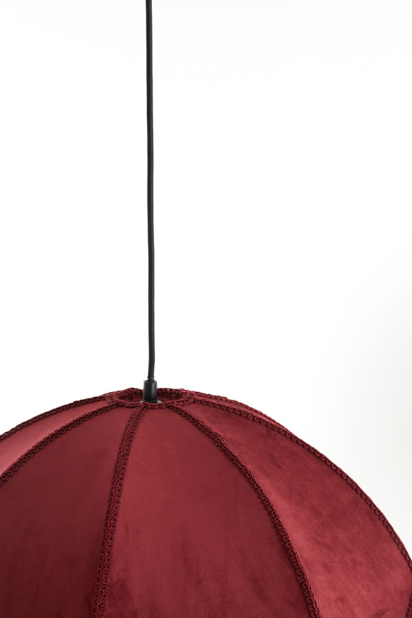 Light & Living Hanglamp 'Malacia' Velvet, 60cm, kleur Bordeaux