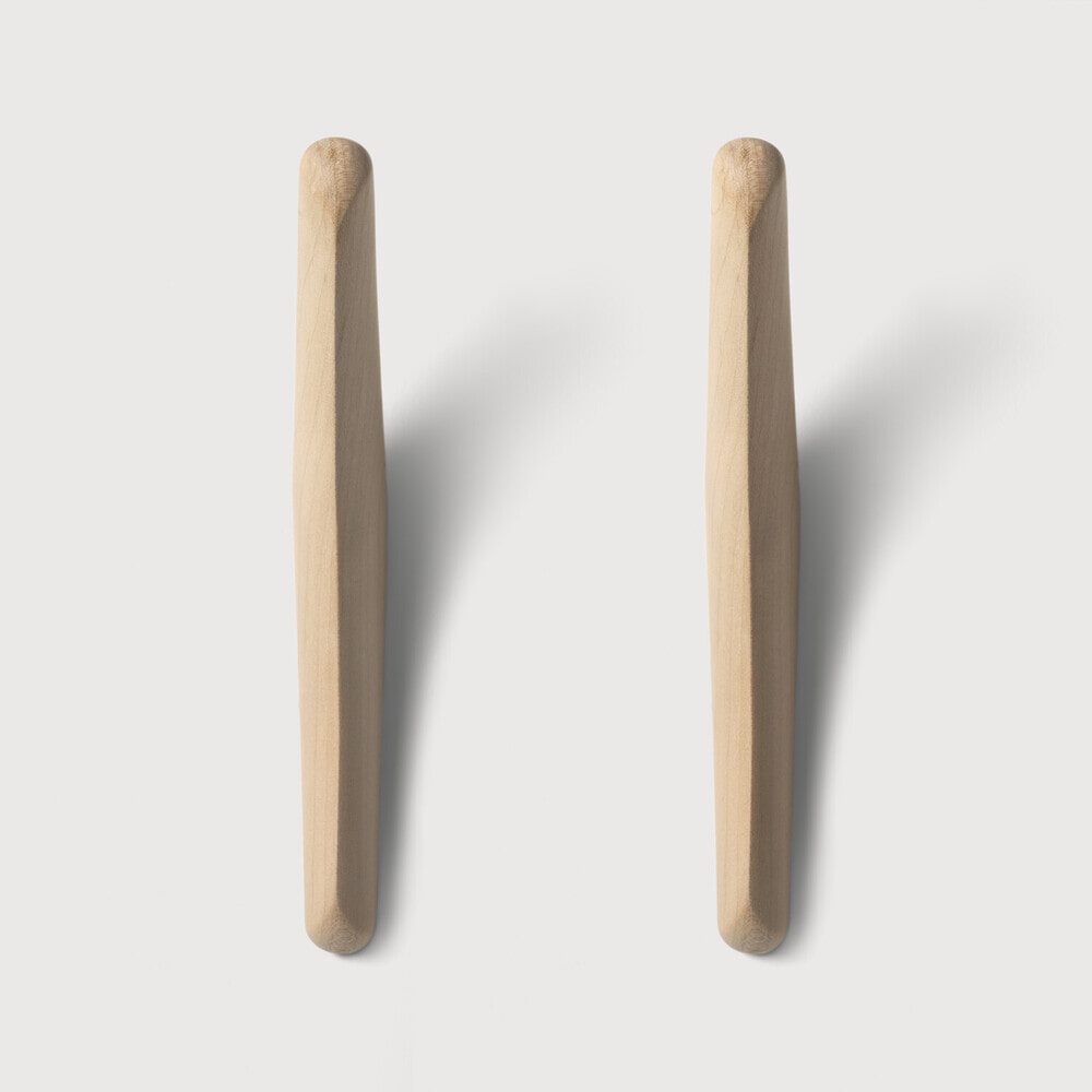 Ethnicraft Wandhaak 'PI' Mahoniehout, Set van 2 stuks, kleur Naturel