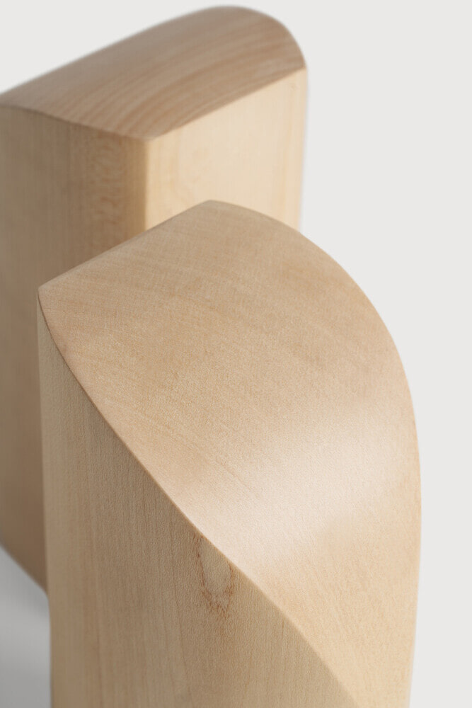 Ethnicraft Boekenstandaard 'PI' Plataanhout, Set van 2 stuks, kleur Naturel