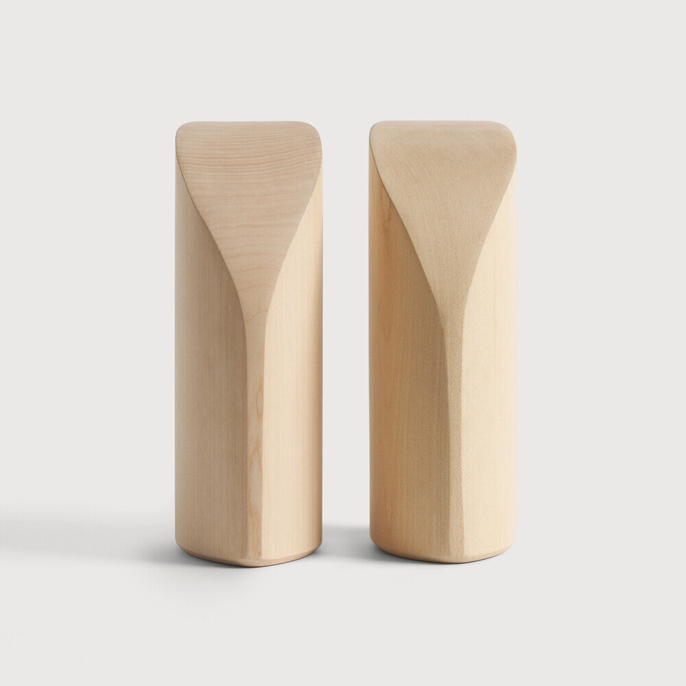 Ethnicraft Boekenstandaard 'PI' Plataanhout, Set van 2 stuks, kleur Naturel