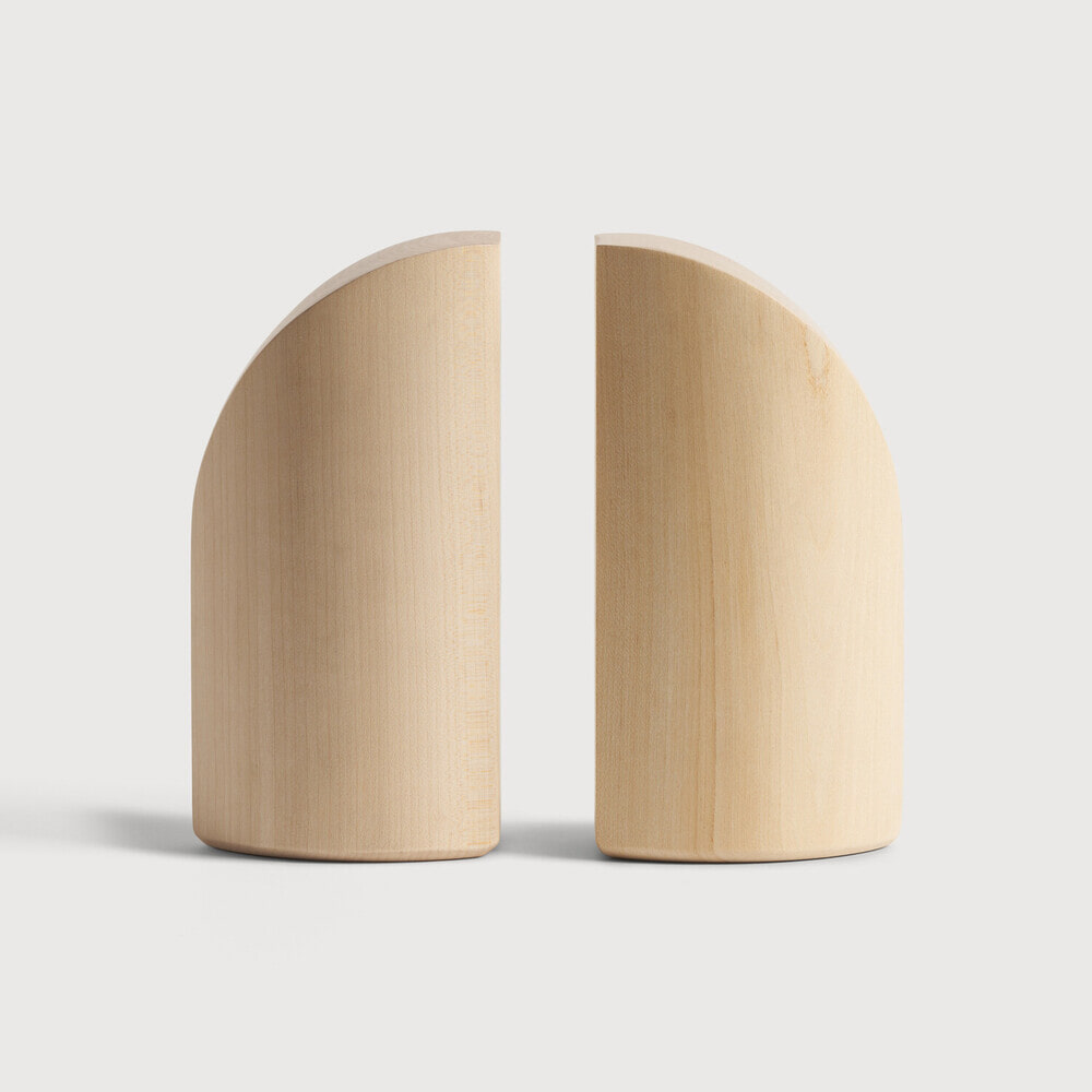 Ethnicraft Boekenstandaard 'PI' Plataanhout, Set van 2 stuks, kleur Naturel