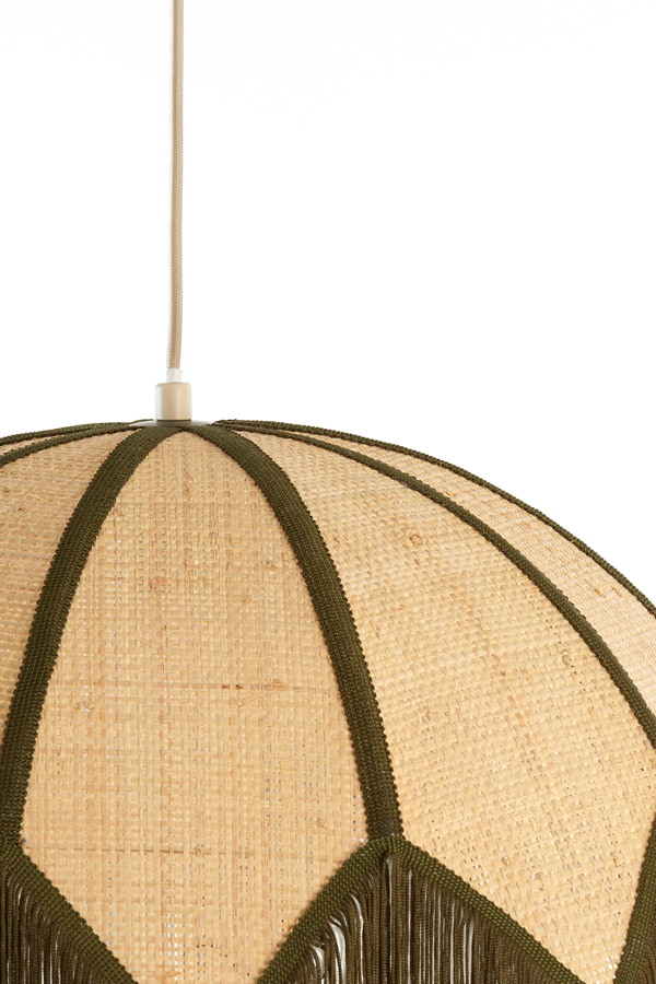 Light & Living Hanglamp 'Sulina' Raffia, 55cm, kleur Naturel/Groen
