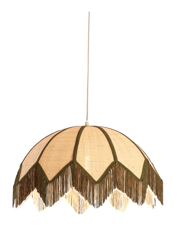 Light & Living Hanglamp 'Sulina' Raffia, 55cm, kleur Naturel/Groen