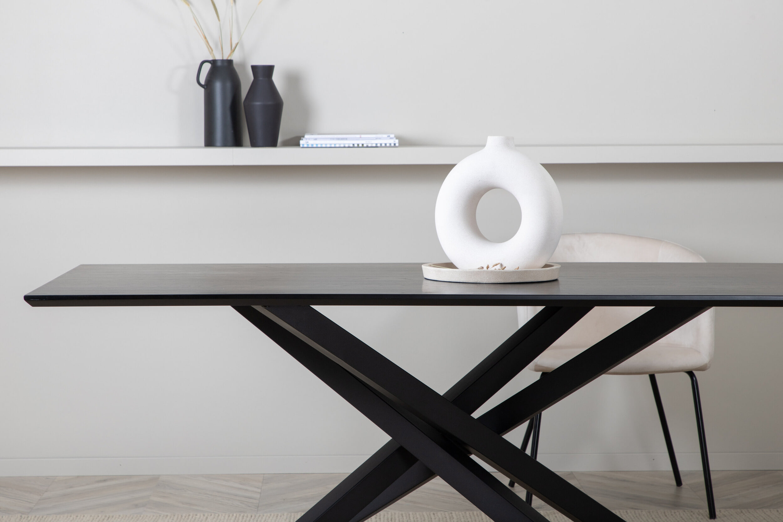 Nohr Eettafel 'Chenell' MDF, 180 x 90cm, kleur Zwart