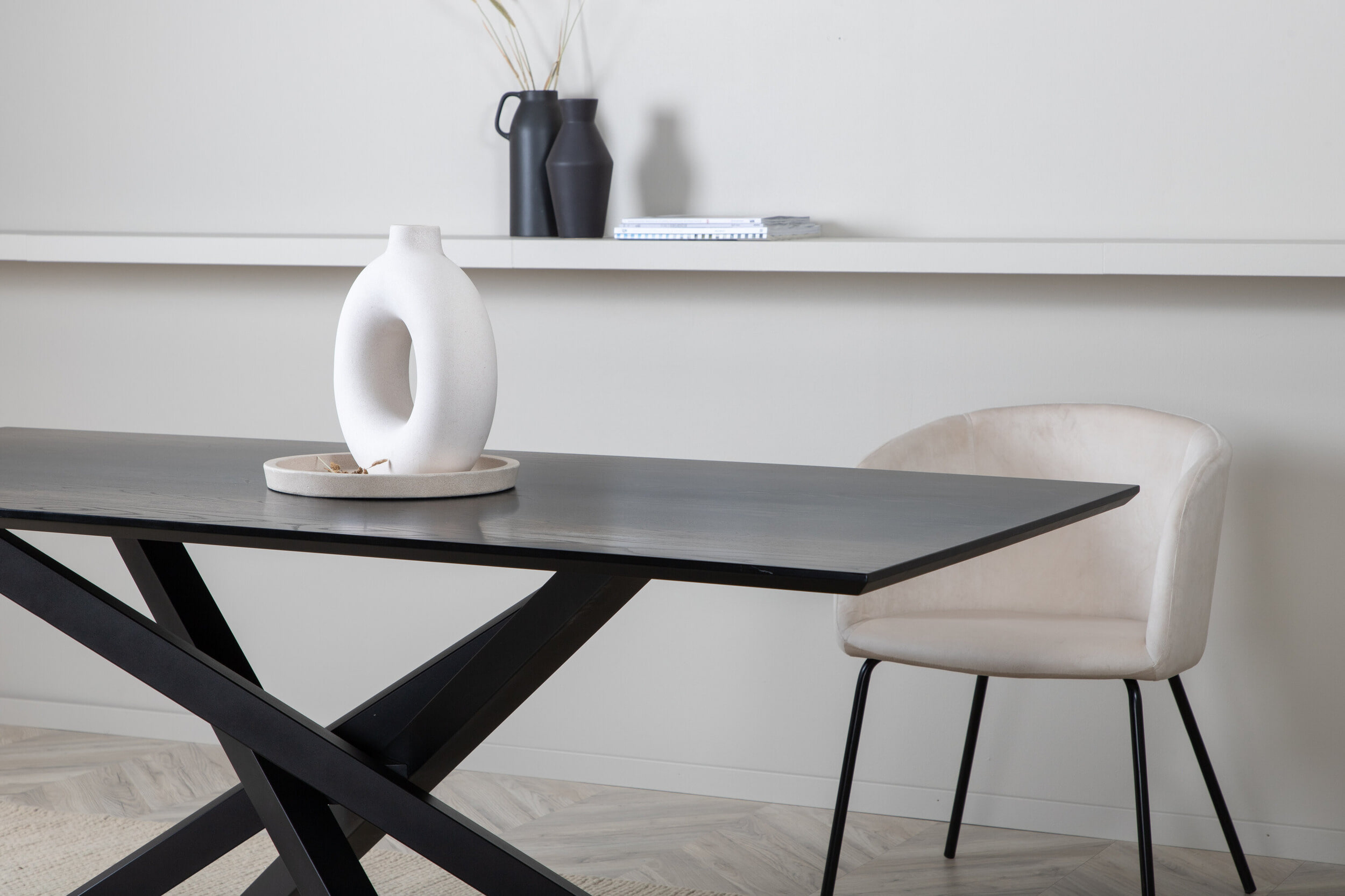 Nohr Eettafel 'Chenell' MDF, 180 x 90cm, kleur Zwart