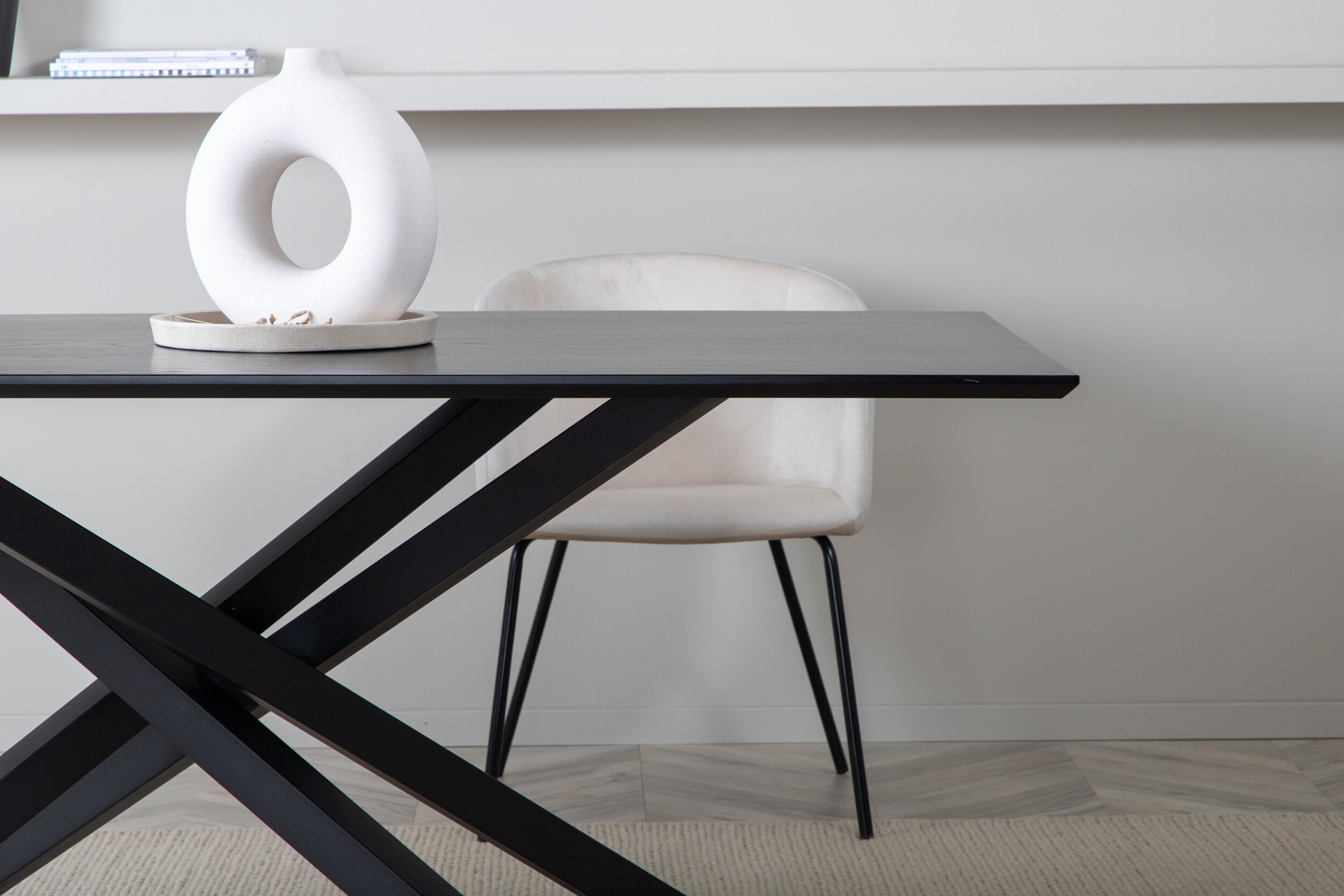 Nohr Eettafel 'Chenell' MDF, 180 x 90cm, kleur Zwart