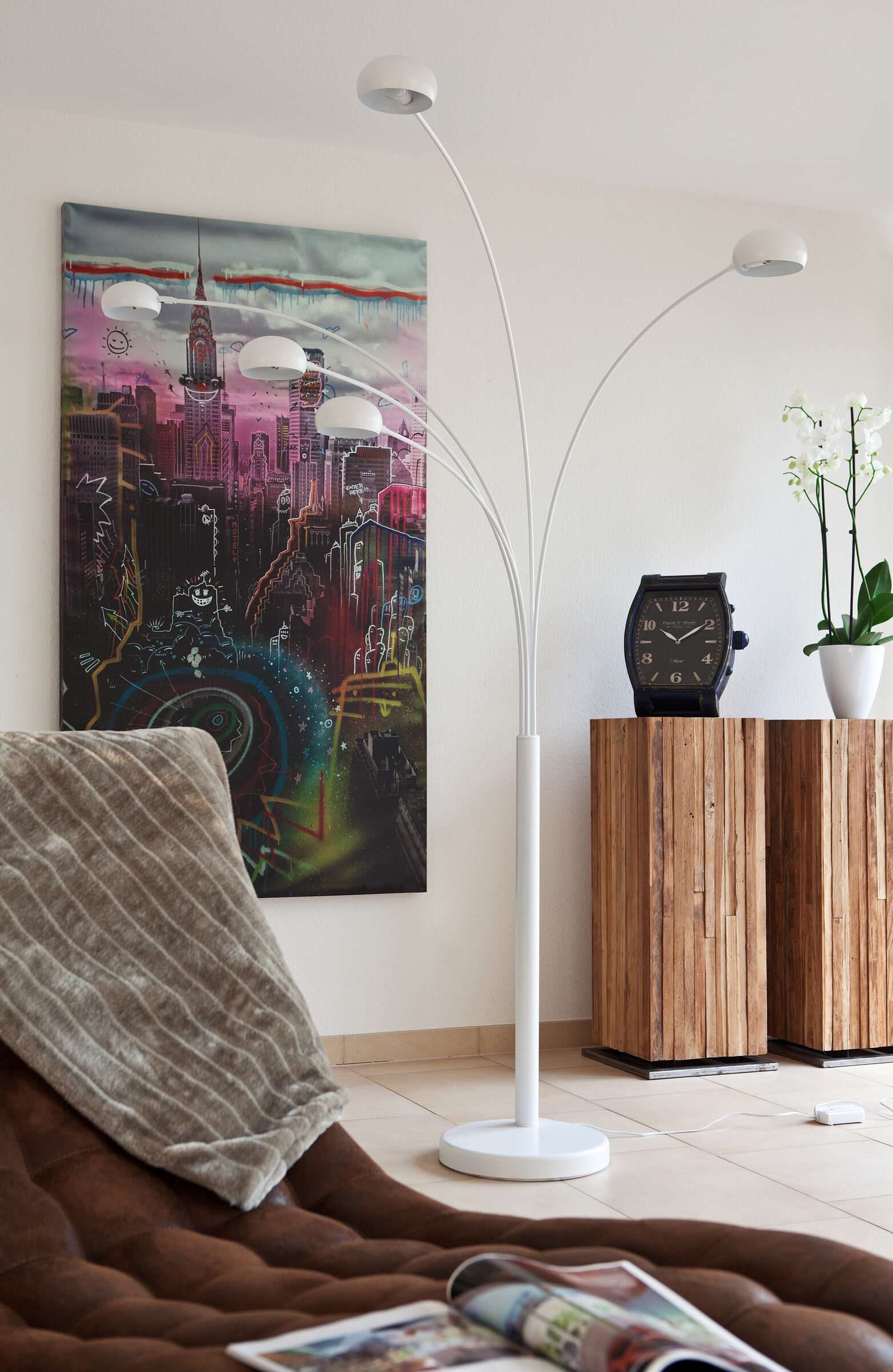 Artistiq Vloerlamp 'Gregor' 5-lamps, kleur Wit
