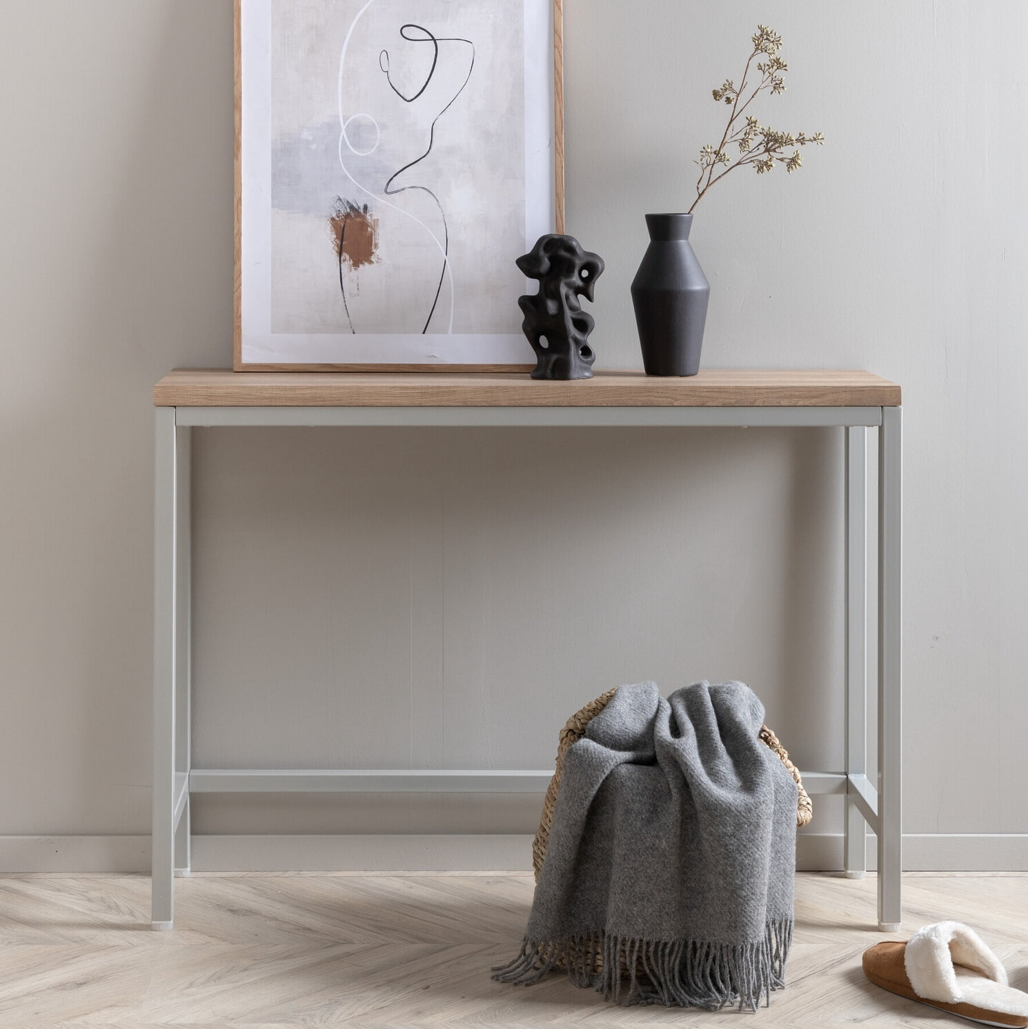 Nohr Sidetable Ram 110cm - Naturel/Grijs