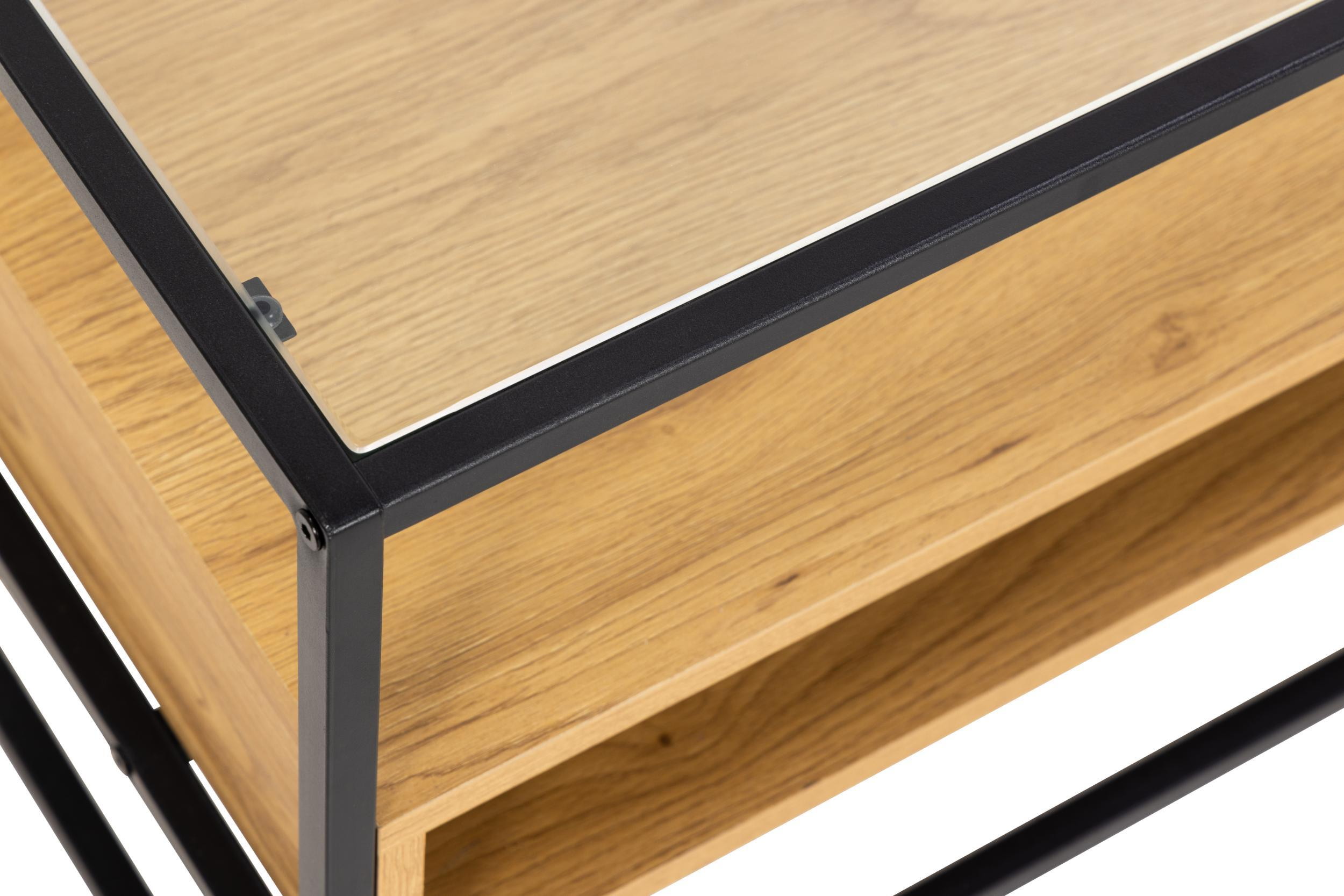 Bendt TV-meubel 'Maikel' Eiken en glas, 120cm