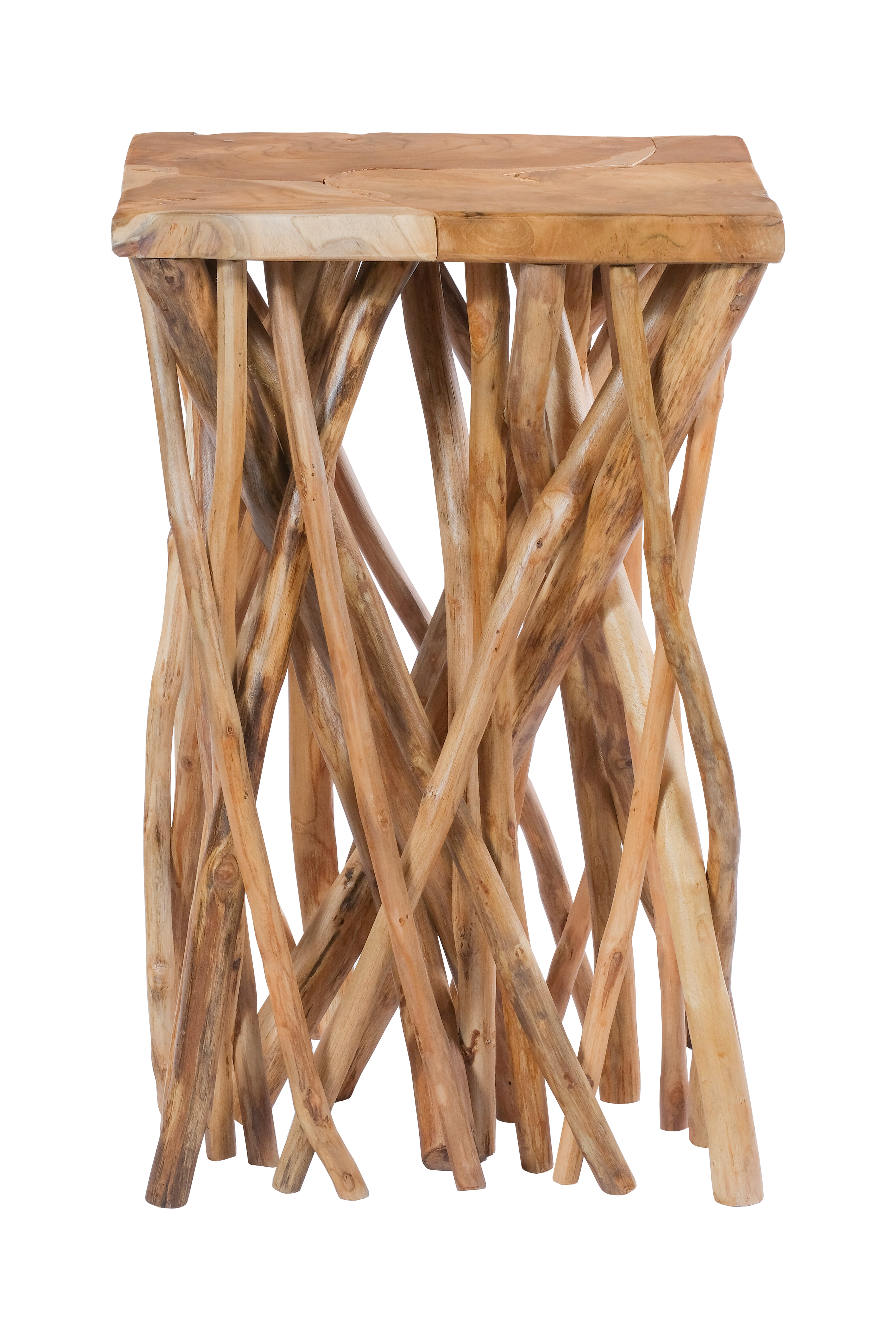 Kayoom Bijzettafel 'Radix' Teakhout, 40 x 40cm, gelakt Kayoom Bijzettafel 'Radix' Teakhout, 40 x 40cm, gelakt