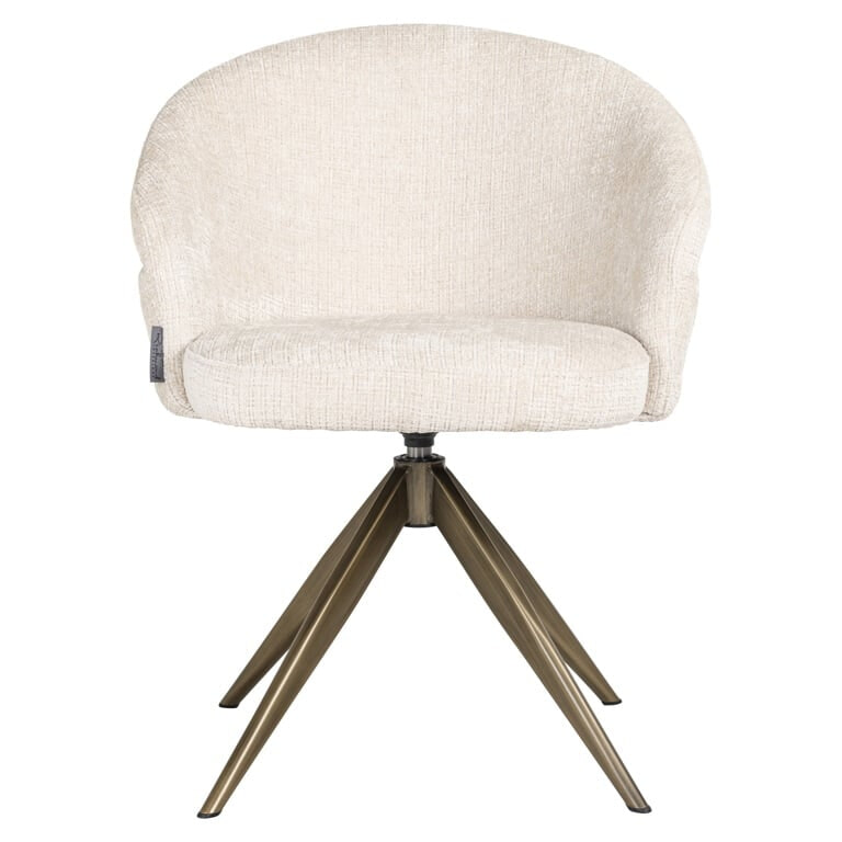 Richmond Draaibare Eetkamerstoel 'Zendaya' Chenille, kleur Beige